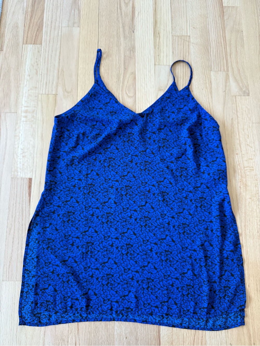 Gap Blue & Black Floral Satin Cami Top